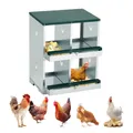 Nichoir métallique pour poulailler 3 à 8 compartiments – Couleur Green / 2-layer / 4 grids