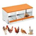 Nichoir métallique pour poulailler 3 à 8 compartiments – Couleur Orange-red / 1-layer / 3 grids