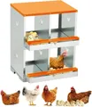 Nichoir métallique pour poulailler 3 à 8 compartiments – Couleur Orange-red / 2-layer / 4 grids