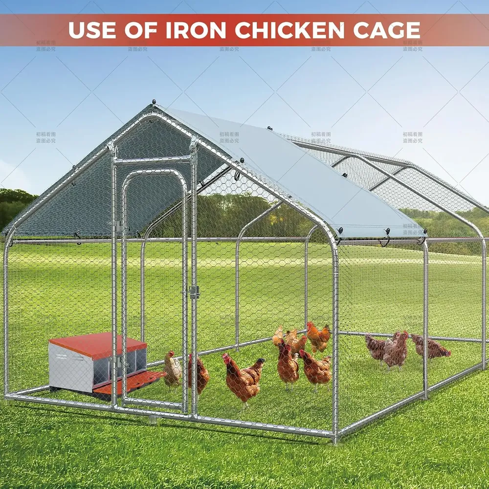 Nichoir poules acier galvanisé 4 compartiments avec plateau roulettes