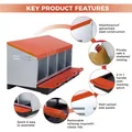 Nichoir poules acier galvanisé 4 compartiments avec plateau roulettes – 6
