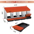 Nichoir poules acier galvanisé 4 compartiments avec plateau roulettes – 2