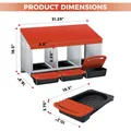 Nichoir poules métal 3 compartiments avec tiroir amovible – Couleur Orange 3 slot