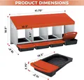 Nichoir poules métal 3 compartiments avec tiroir amovible – Couleur Orange 4 slot