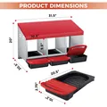 Nichoir poules métal 3 compartiments avec tiroir amovible – Couleur Red 3 slot