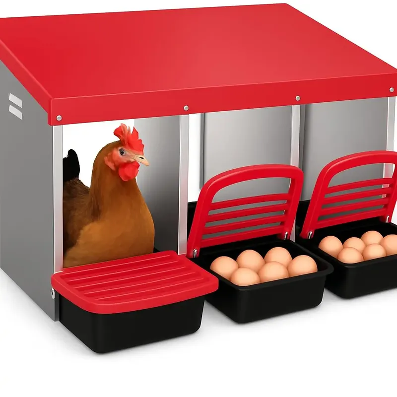 Nichoir poules métal 3 compartiments intérieur extérieur