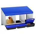 Nichoir poules mobile acier galvanisé plateau coulissant – Couleur Blue 3-Grid
