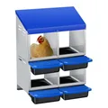 Nichoir poules mobile acier galvanisé plateau coulissant – Couleur Blue 4-Grid 2 Tier