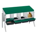 Nichoir poules mobile acier galvanisé plateau coulissant – Couleur Green 4-Grid - Legs