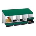 Nichoir poules mobile acier galvanisé plateau coulissant – Couleur Green 4-Grid