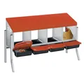 Nichoir poules mobile acier galvanisé plateau coulissant – Couleur Orange 4-Grid - Legs