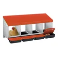 Nichoir poules mobile acier galvanisé plateau coulissant – Couleur Orange 4-Grid