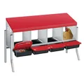Nichoir poules mobile acier galvanisé plateau coulissant – Couleur Red 4-Grid - Legs
