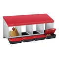 Nichoir poules mobile acier galvanisé plateau coulissant – Couleur Red 4-Grid