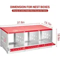 Nichoirs métalliques à fixer au mur pour poulets et canards – Couleur Red 3 Hole