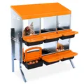 Nid à œufs métal 10 compartiments galvanisé facile nettoyage – Couleur orange