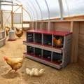 Nid à poules galvanisé 8 compartiments 2 niveaux roulettes – 8