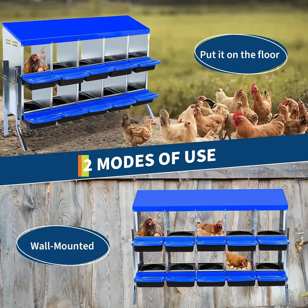 Nid à poules multi-compartiments avec collecte d'œufs