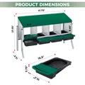 Nid d'œufs en acier galvanisé 4 compartiments à rouler – Couleur vert