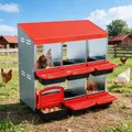 Nid d'œufs poules 6 compartiments métalliques à roulettes – 8