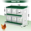 Nid d'œufs poules métal 2 niveaux avec plateau de collecte amovible – Couleur Green 6grid no leg