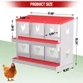 Nid d'œufs poules métal 2 niveaux avec plateau de collecte amovible – Couleur Red 6grid no leg