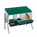 Nid de ponte poules métal pliable 4 compartiments avec pieds – Couleur Green, three hand fan + stand