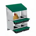 Nid de ponte poules métal pliable 4 compartiments avec pieds – Couleur Green, double-ply, four hand fan