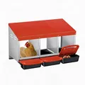 Nid de ponte poules métal pliable 4 compartiments avec pieds – Couleur Orange 3 squares
