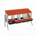 Nid de ponte poules métal pliable 4 compartiments avec pieds – Couleur Orange, four hand fan + stand