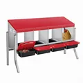 Nid de ponte poules métal pliable 4 compartiments avec pieds – Couleur Red, four hand fan + stand