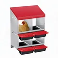 Nid de ponte poules métal pliable 4 compartiments avec pieds – Couleur Red, quadruple, double