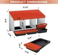Nid poule métal 3 trous avec plateau de collecte des œufs – Couleur orange