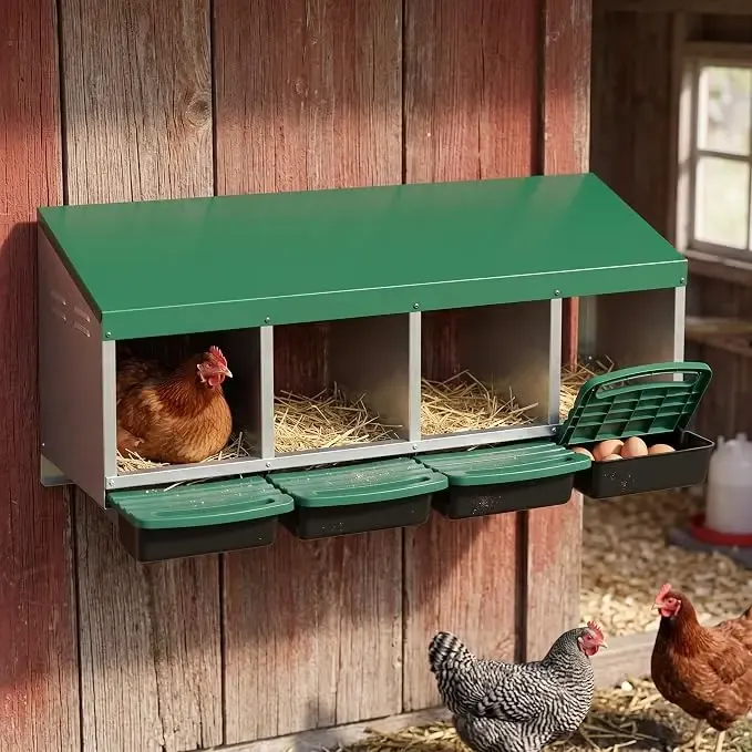 Nid poule métal 4 trous avec bac de ramassage facile