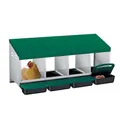 Nid poule métal 4 trous avec bac de ramassage facile – Couleur green
