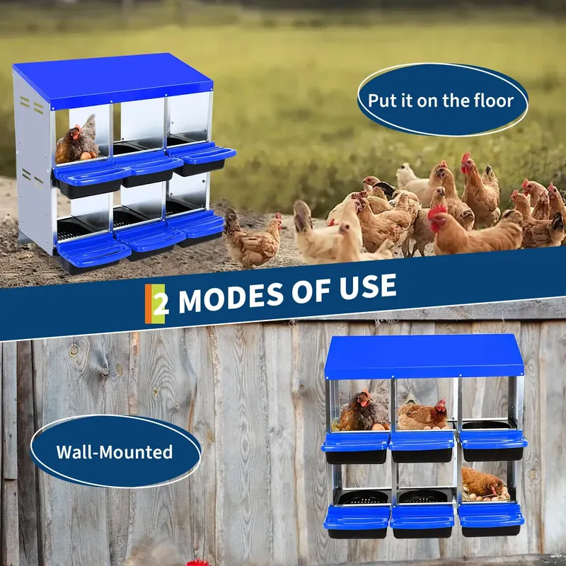 Nid poules 2 niveaux métal plateau amovible résistant rouille