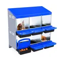 Nid poules 2 niveaux métal plateau amovible résistant rouille – Couleur Bleu