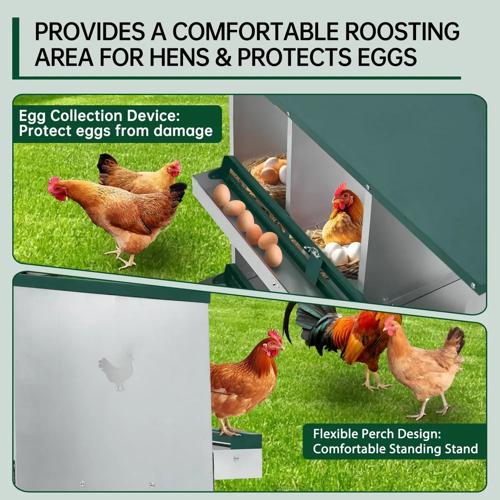 Nid poules 3 à 8 compartiments deux niveaux avec grands aérations