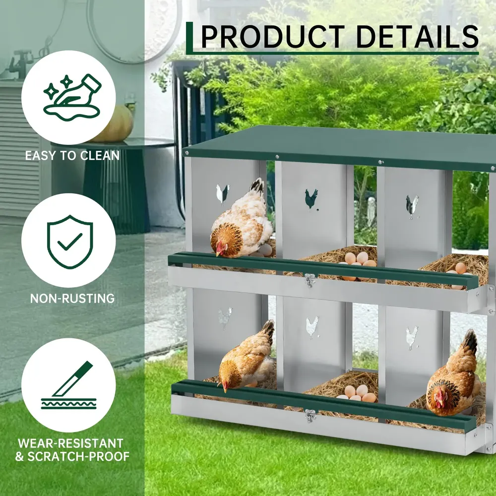 Nid poules 3 à 8 compartiments deux niveaux avec grands aérations