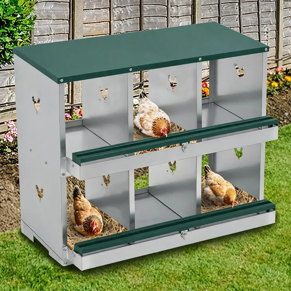Nid poules 3 à 8 compartiments deux niveaux avec grands aérations