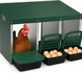 Nid poules 3 compartiments avec perchoir et plateau récupération – Couleur vert