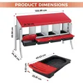 Nid poules automatique 4 compartiments avec collecte œufs – Couleur Red