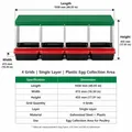 Nid poules métal 4 compartiments avec plateaux œufs amovibles – 8