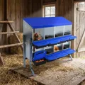 Nidées poules 8 compartiments métalliques à roulettes avec pieds – 1