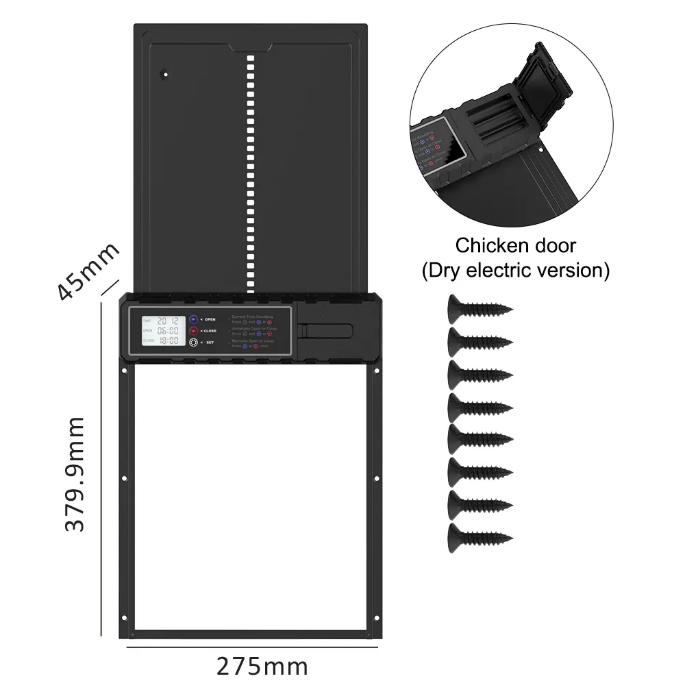 Ouvre-porte poulailler acier inoxydable amélioré minuterie