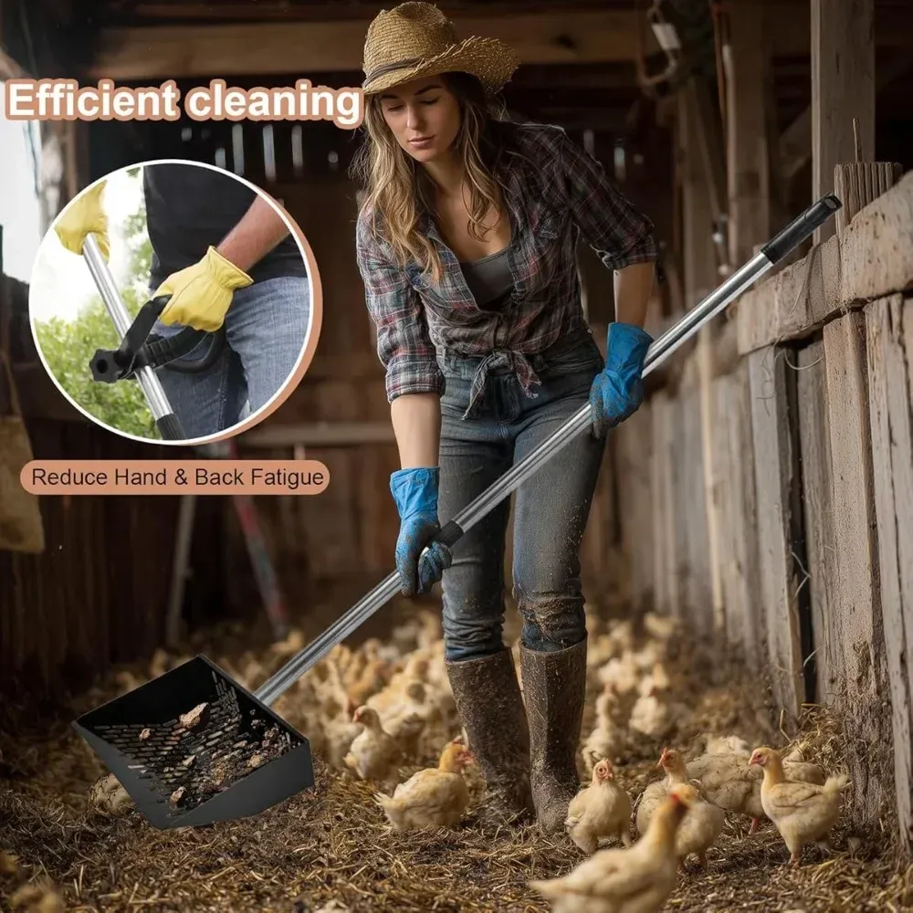 Pelle à fumier de poulet réglable 3 longueurs pour nettoyage