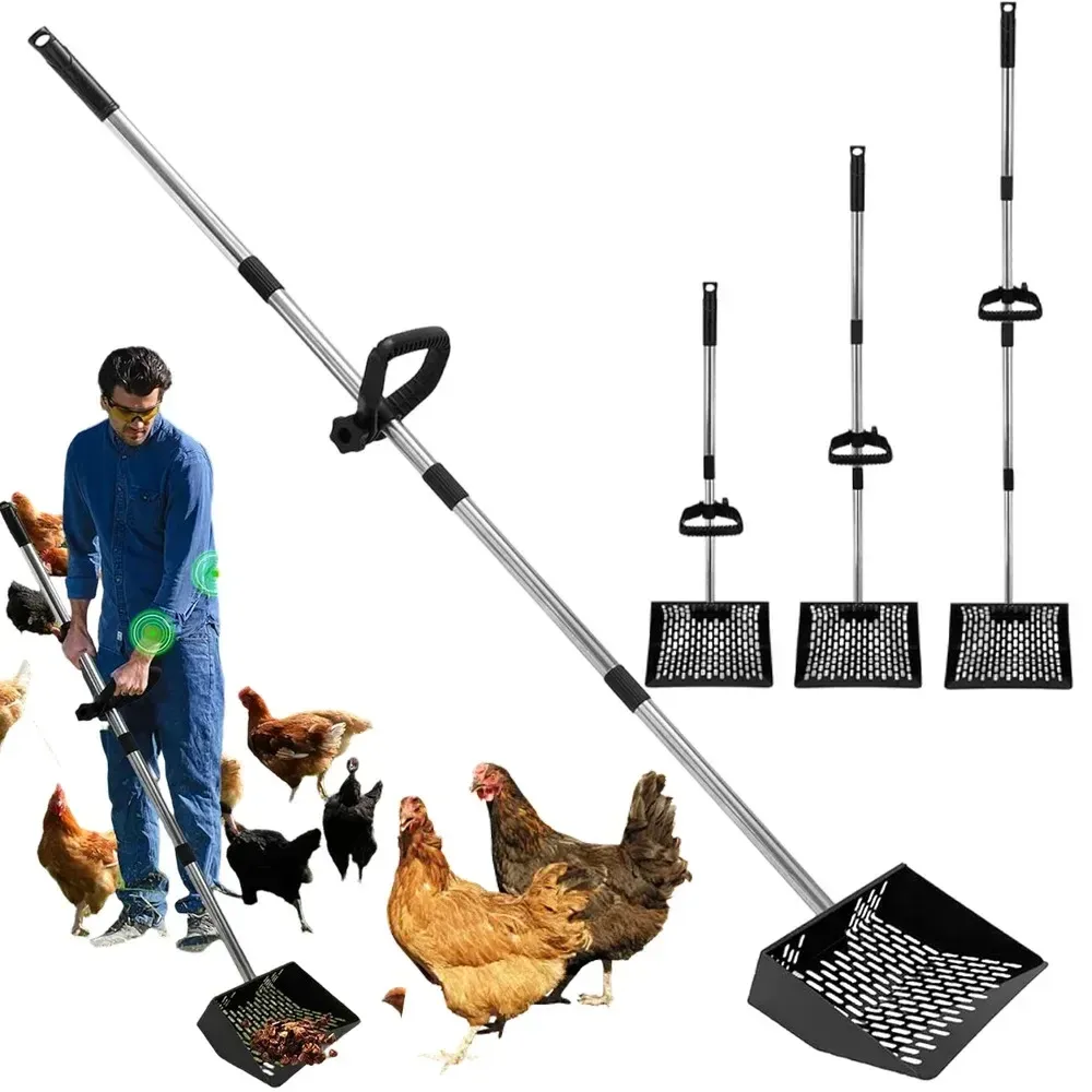 Pelle à fumier de poulet réglable 3 longueurs pour nettoyage