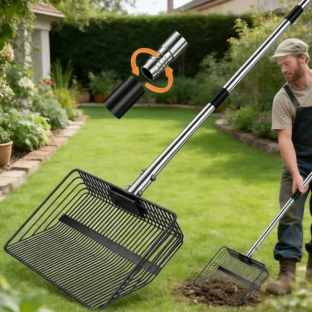 Pelle à fumier portable 3-en-1 à manche réglable