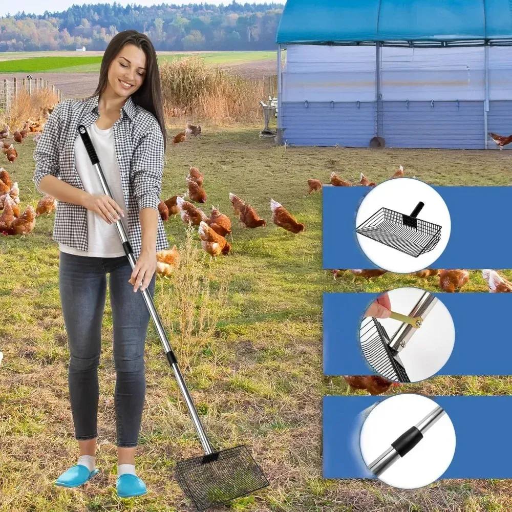 Pelle à fumier portable 3-en-1 à manche réglable