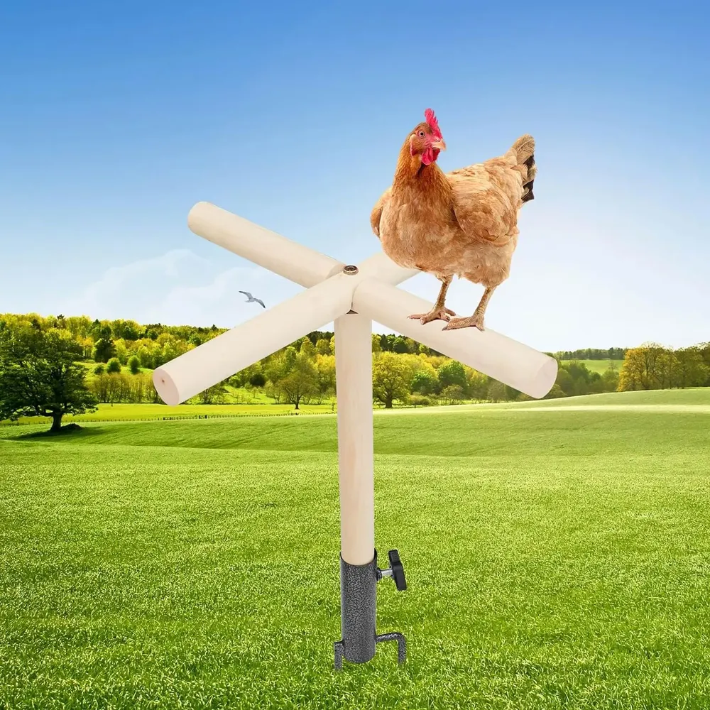 Perchoir extérieur bois avec prise de terre pour oiseaux